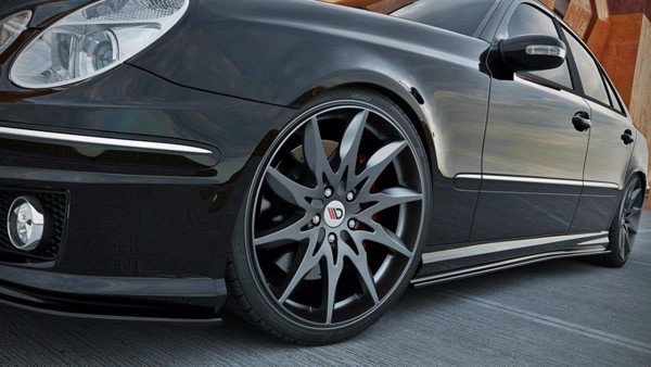 Maxton Side Skirts Diffusers Mercedes E-Class W211 Amg - Gloss Black