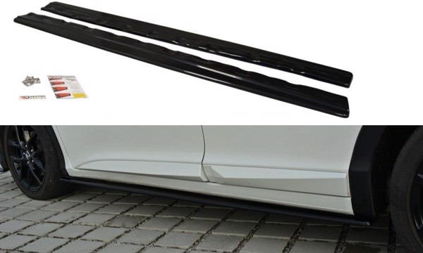 Maxton Side Skirts Diffusers Honda Civic Mk9 Facelift - Gloss Black