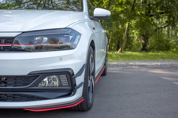 Maxton Front Splitter V.5 VW Polo Mk6 Gti  - Gloss Black