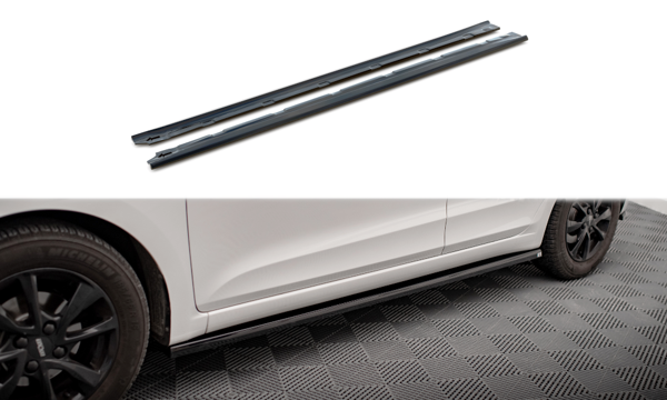 Maxton Side Skirts Diffusers Hyundai I20 Mk2 Facelift - Gloss Black