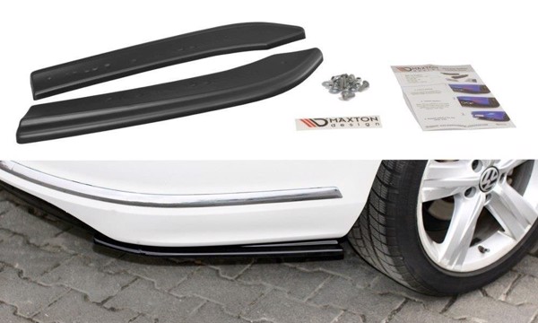 Maxton Rear Side Splitters VW Passat B7 R-Line Variant - Gloss Black