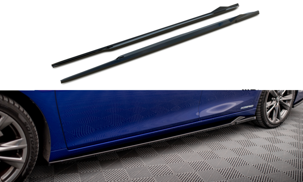 Maxton Side Skirts Diffusers Lexus Es F Sport Mk7 - Gloss Black