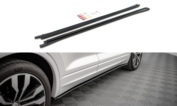 Maxton Side Skirts Diffusers Volkswagen Touareg R-Line Mk3 - Gloss Black