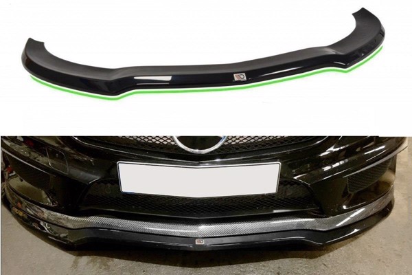 Maxton Front Splitter V.1 Mercedes Cla 45 Amg C117 (Preface) - Gloss Black