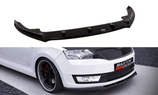 Maxton Front Splitter V.1 Skoda Rapid - Gloss Black