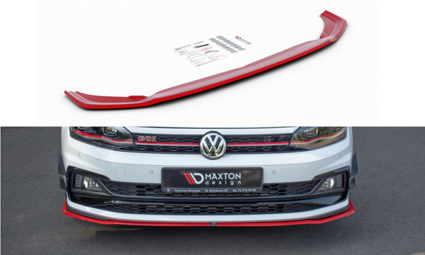 Maxton Front Splitter V.2 VW Polo Mk6 Gti - RED