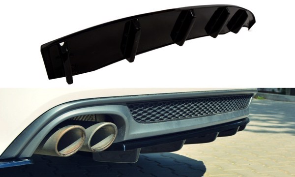 Maxton Central Rear Splitter Audi A6 C7 S-Line Avant - Gloss Black