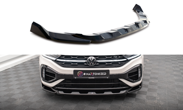 Maxton Front Splitter V.2 Volkswagen T-Roc R Mk1 Facelift - Gloss Black