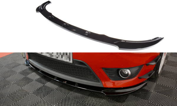 Maxton Front Splitter V.1 Ford Fiesta St Mk6 - Gloss Black