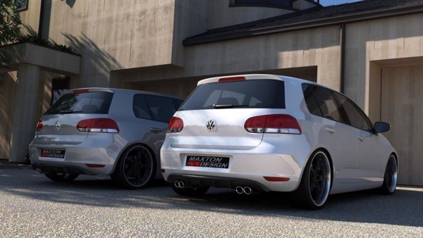 Maxton Rear Valance VW Golf VI With 2 Exhaust Hole - Gloss Black