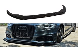 Maxton Front Splitter V.1 Audi S6 / A6 S-Line C7 - Gloss Black