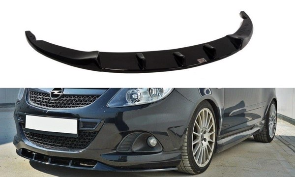 Maxton Front Splitter Opel Corsa D Nurburg (For Opc / Vxr Bumper) - Gloss Black