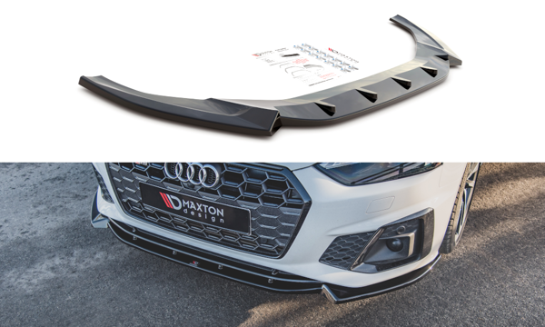 Maxton Front Splitter V.2 Audi S5 / A5 S-Line F5 Facelift - Gloss Black