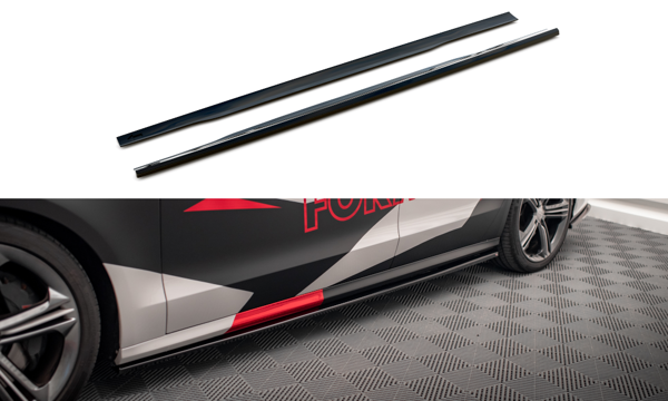 Maxton Side Skirts Diffusers V.1 Audi S8 D4 - Gloss Black