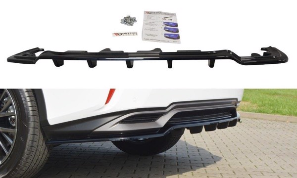 Maxton Central Rear Splitter Lexus Rx Mk4 H (With Vertical Bars) - Gloss Black