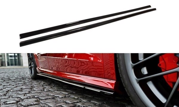 Maxton Side Skirts Diffusers Audi S3 / A3 S-Line 8V / 8V Fl Sportback  - Gloss Black