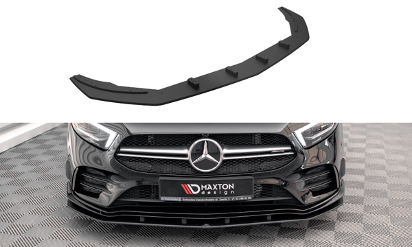 Maxton Street Pro Front Splitter Mercedes A35 Amg / Amg-Line Aero Pack W177  - Black