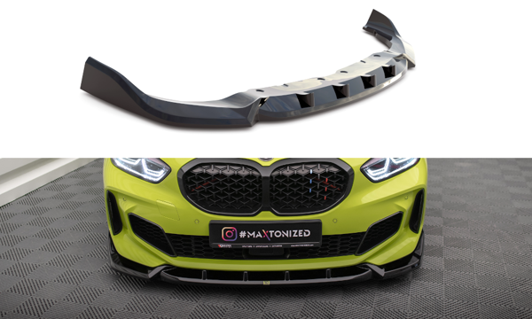 Maxton Front Splitter V.7 For BMW 1 F40 M-Pack / M135I  - Gloss Black