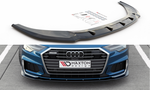 Maxton Front Splitter V.2 Audi A6 S-Line / S6 C8  - Gloss Black