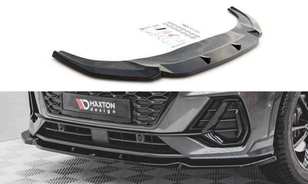 Maxton Front Splitter V.1 Audi Q3 Sportback S-Line - Gloss Black