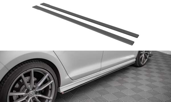 Maxton Street Pro Side Skirts Diffusers Volkswagen Golf R Mk7 - Black