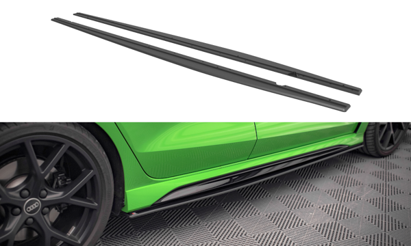 Maxton Street Pro Side Skirts Diffusers Audi RS3 Sedan 8Y - Black