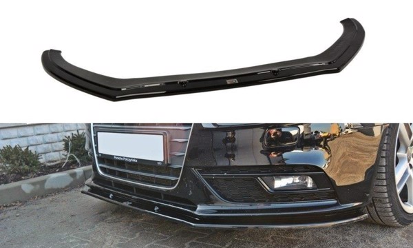 Maxton Front Splitter V.1 Audi A4 B8 Fl - Gloss Black