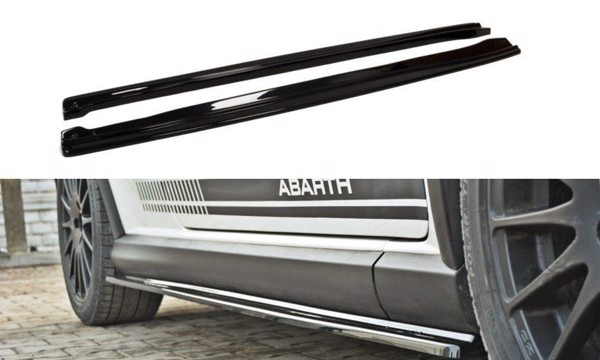 Maxton Side Skirts Diffusers Fiat Grande Punto Abarth - Gloss Black