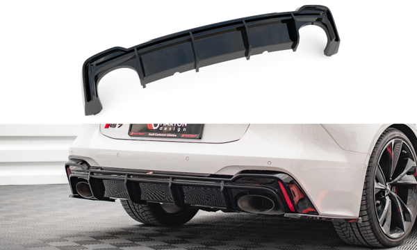 Maxton Rear Valance Audi RS6 C8 / RS7 C8 - Gloss Black