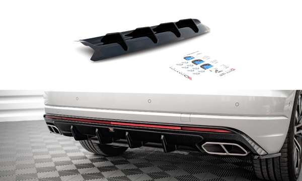 Maxton Rear Valance Volkswagen Touareg R-Line Mk3 - Gloss Black