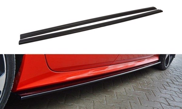 Maxton Side Skirts Diffusers Audi S7 / A7 S-Line C7 Fl - Gloss Black