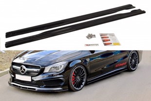 Maxton Side Skirts Diffusers Mercedes Cla 45 Amg C117/A45 Amg W176 (Preface) - Gloss Black