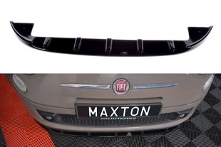 Maxton Front Splitter V.1 Fiat 500 Hatchback Preface - Gloss Black