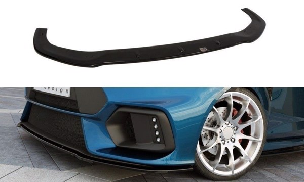 Maxton Front Splitter (Focus RS Look Bumper) Ford Fiesta Mk7 Fl  - Gloss Black