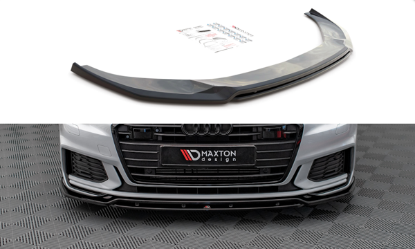 Maxton Front Splitter V.3 Audi A6 S-Line / S6 C8  - Gloss Black