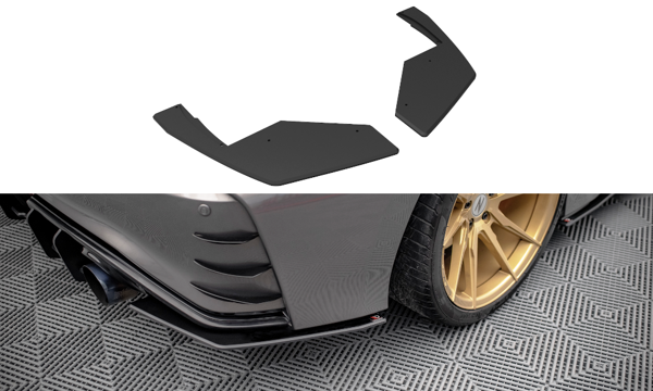 Maxton Street Pro Rear Side Splitters Nissan 370Z Nismo Facelift - Black