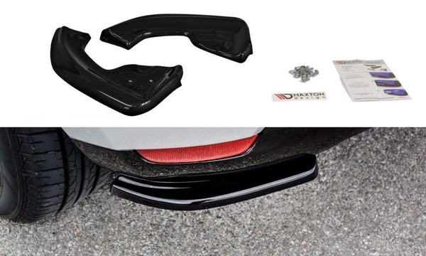 Maxton Rear Side Splitters Renault Clio Mk4 - Gloss Black