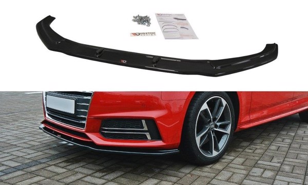 Maxton Front Splitter V.2 Audi S4 / A4 S-Line B9 - Gloss Black