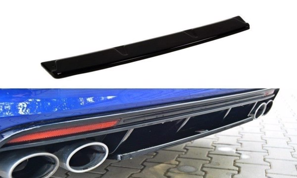 Maxton Central Rear Splitter VW Golf Mk7 R Estate (Without A Vertical Bar) - Gloss Black