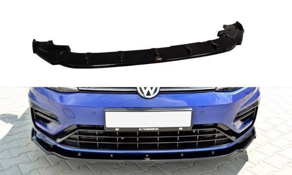 Maxton Front Splitter V.1 VW Golf 7 R / R-Line Facelift - Gloss Black