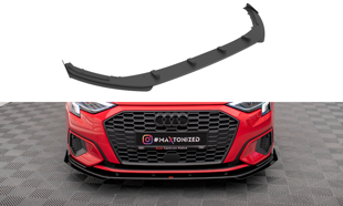 Maxton Street Pro Front Splitter + Flaps Audi A3 8Y - Black + Gloss Flaps    