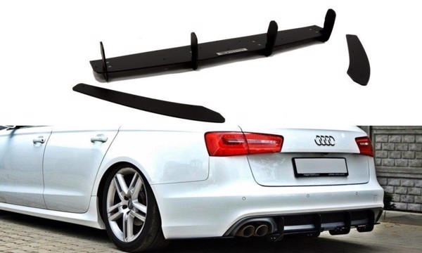 Maxton Rear Diffuser & Rear Side Splitters Audi A6 S-Line C7 (Exhaust 1X2)