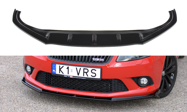 Maxton Front Splitter Skoda Fabia Mk2 RS - Gloss Black