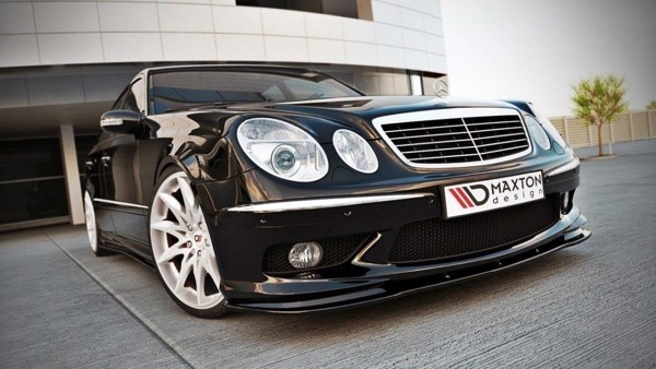 Maxton Front Splitter Mercedes E W211 Amg Preface - Gloss Black