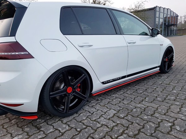 Maxton Side Skirts Diffusers VW Golf Mk7 Gti Clubsport - Gloss Black