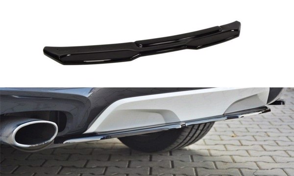 Maxton Central Rear Splitter For BMW X4 M-Pack (Without A Vertical Bar) - Gloss Black