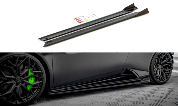 Maxton Side Skirts Diffusers Lamborghini Huracan Evo - Gloss Black