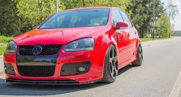 Maxton Front Splitter VW Golf V Gti (For Gti 30Th Front Bumper Spoiler) - Gloss Black