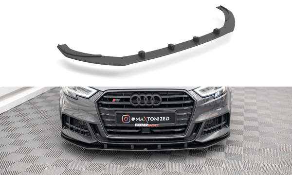 Maxton Street Pro Front Splitter Audi S3 / A3 S-Line Sportback 8V Facelift - Black