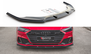 Maxton Front Splitter V.2 Audi A7 C8 S-Line / S7 C8 - Gloss Black